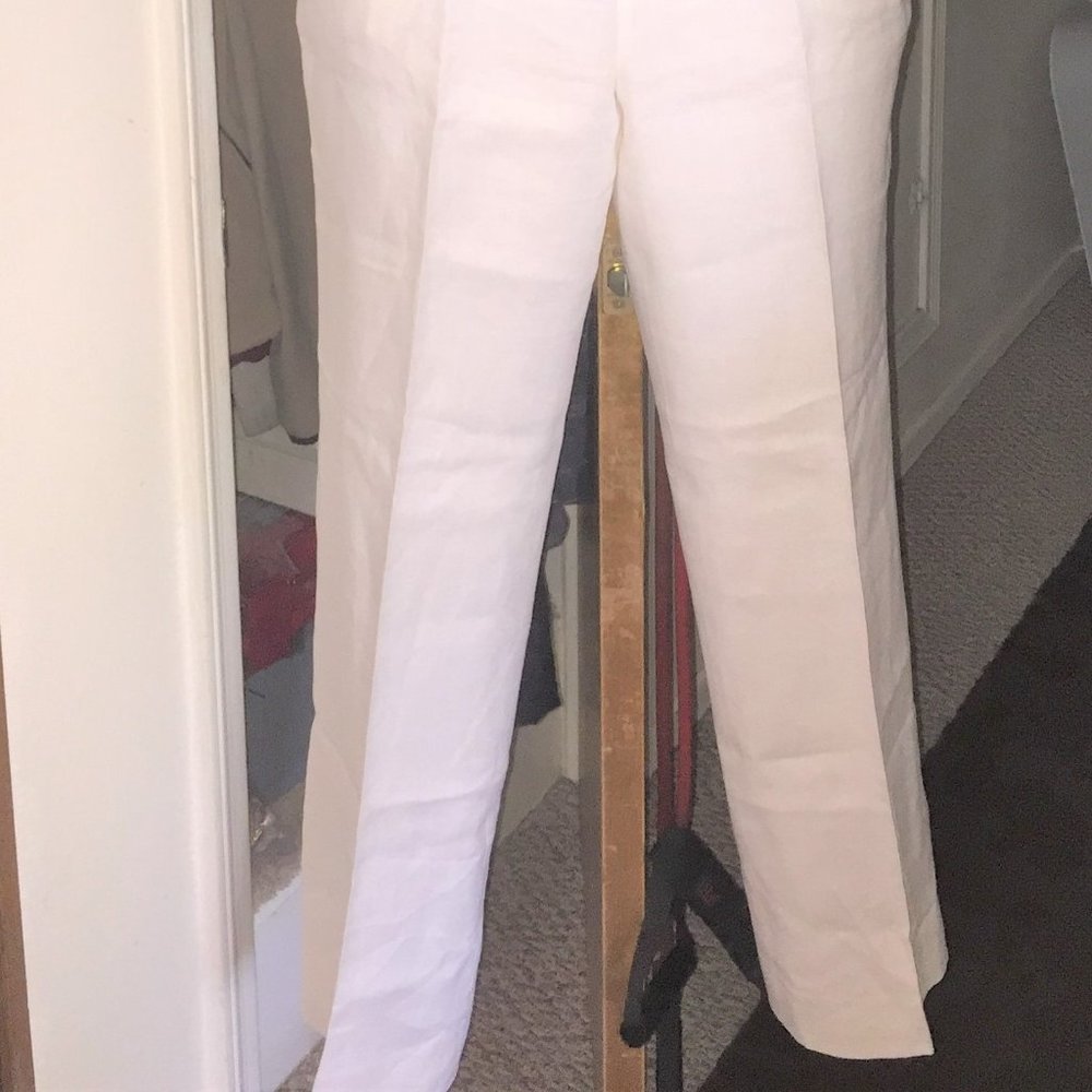 Lauren Ralph Lauren Women's White Linen/Lined Slacks Size 14